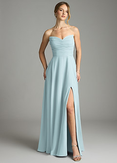 Azazie Ayla Abiti da Damigella Abito A-Line in Chiffon Scollo a Cuore Nebbia image5