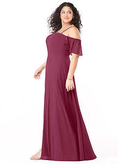 Azazie Sue Bridesmaid Dresses Mulberry A-Line Off the Shoulder Chiffon Convertible Dress image9