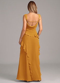 Azazie Sloane Bridesmaid Dresses Butterscotch A-Line Sweetheart Neckline Chiffon Dress image2