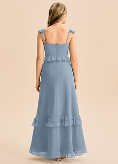 Azazie Tavie Junior Dusty Blue A-Line Ruched Chiffon Dress image2
