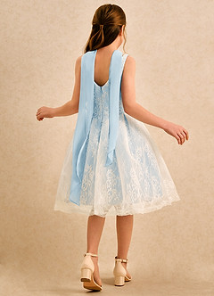 Azazie Cubbie Girls Formal Flower Girl Dresses Sky Blue A-Line Lace Dress image2