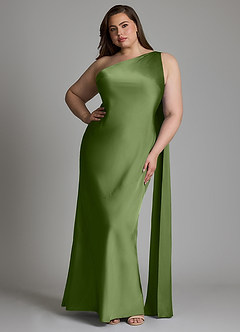 Azazie Juniper Bridesmaid Dresses Juniper Mermaid One Shoulder Stretch Satin Dress image7