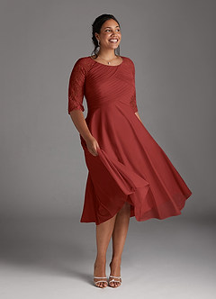 Azazie Gracelyn Mother of the Bride Dresses Rust A-Line Lace Dress image8