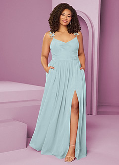 Barbie ♥ Azazie Bridesmaid Dresses Mist A-Line Pleated Chiffon Dress image1