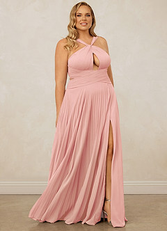 Christian Siriano Bridal for Azazie 1009 Bridesmaid Dresses Rosette A-Line Pleated Chiffon Dress image12