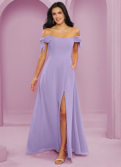 Barbie ♥ Azazie Jurken voor bruidsmeisjes Converteerbaar Jurk van Chiffon met A-Lijn Off the Shoulder Lila image8