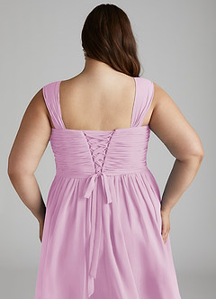 Azazie Angie Brautjungfernkleider A-Linie Korsett Chiffon Kleid Bonbonrosa image15
