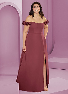 Barbie ♥ Azazie Robes de demoiselle d'honneur Robe Trapèze Convertible en Mousseline de soie Épaule décolletée Merlot image11