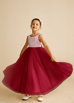 Azazie Tay Flower Girl Dresses Scarlet A-Line Sequins Tulle Dress image6