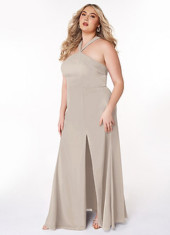 Azazie Rue Bridesmaid Dresses Frost A-Line Halter Chiffon Dress image9