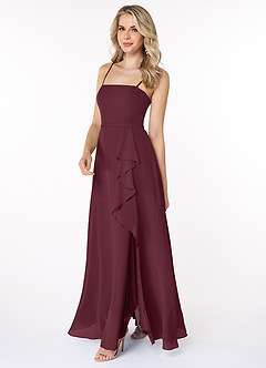 Azazie Kaylee Final Sale Agave A-Line Ruched Chiffon Dress image3