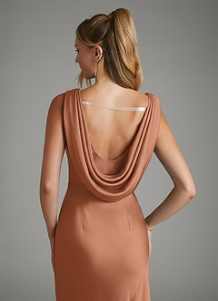 Azazie Elena Bridesmaid Dresses Bronzer Mermaid Pleated Stretch Satin Dress image6