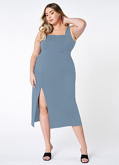 Sight To See Dusty Blue Bodycon Midi Dress image8