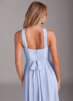 Azazie Dixie Bridesmaid Dresses Ice A-Line Halter Pleated Chiffon Dress image6