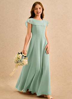 Azazie Kittie Girls Formal Flower Girl Klänningar Klä A-Line i Chiffong image4