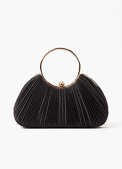front Satin Pleated Handbag