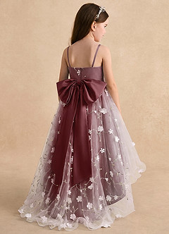 Azazie Celia Flower Girl Dresses Desert Rose A-Line Spaghetti Strap Tulle Dress image2