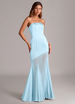 Azazie Uma Bridesmaid Dresses Sky Blue Mermaid Strapless Chiffon Convertible Dress image3