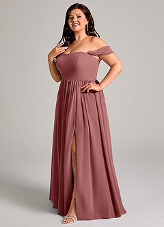 Azazie Calianna Brautjungfernkleider Wandelbar A-Linie Schulterfrei Chiffon Kleid Amethyst image10