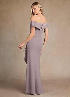 Azazie Laredo Mother of the Bride Dresses Vintage Mauve Mermaid Off the Shoulder Stretch Crepe Dress image3
