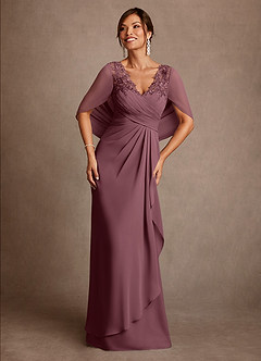 Azazie Santa Clara Mother of the Bride Dresses Sangria A-Line Lace Dress image1
