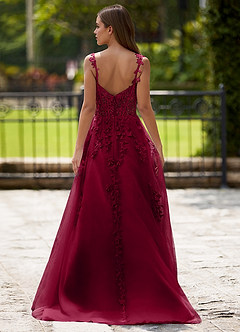 Dreamscape Burgundy A-line Prom Dress image2