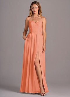 Azazie Joni Bridesmaid Dresses Sunset A-Line Strapless Chiffon Convertible Dress image4