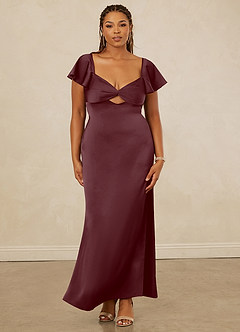 Christian Siriano Bridal for Azazie 1005 Brautjungfernkleider Etui Herzausschnitt Stretch-Satin Kleid Sangria image12