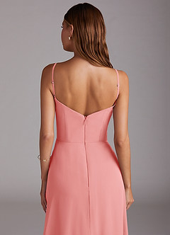 Azazie Marley Bridesmaid Dresses Coral A-Line Off the Shoulder Chiffon Convertible Dress image11