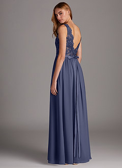 Azazie Elly Bridesmaid Dresses Stormy A-Line Lace Scoop Neck Chiffon Dress image5
