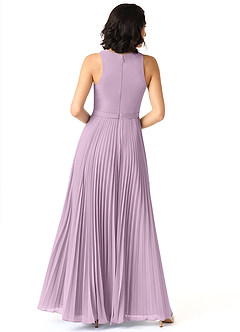 Azazie Lindie Bridesmaid Dresses Wisteria A-Line Scoop Pleated Chiffon Dress image2