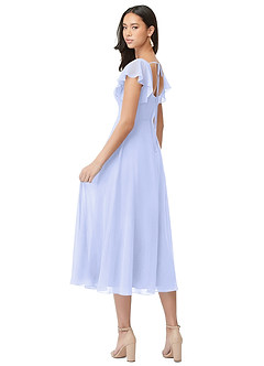 Azazie Bondi Brautjungfernkleider A-Linie Gestreift Chiffon Kleid Lavendel image2