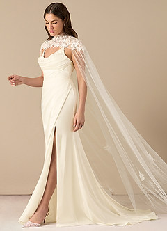 front Azazie Guadalupe Lace Tulle Wrap
