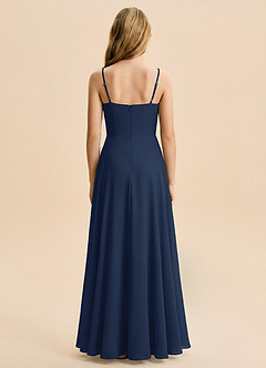 Azazie Vittoria Junior Dark Navy A-Line Ruched Chiffon Dress image5