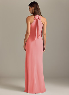 Azazie Doretta Bridesmaid Dresses Coral Mermaid Pleated Chiffon Dress image8
