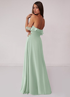 Barbie ♥ Azazie Bridesmaid Dresses Agave A-Line Off the Shoulder Chiffon Convertible Dress image2