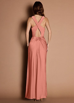 Evadne Coral Open Back Dress image4