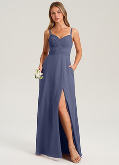 Azazie Terese Bridesmaid Dresses Stormy A-Line Pleated Chiffon Dress image1
