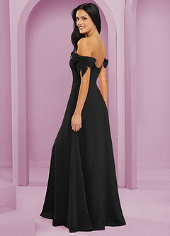 Barbie ♥ Azazie Bridesmaid Dresses Black A-Line Off the Shoulder Chiffon Convertible Dress image6