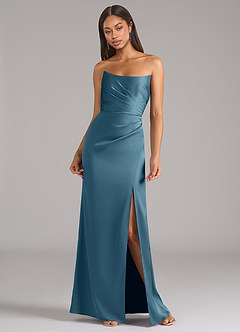 Azazie Marla Bridesmaid Dresses Bermuda Sheath Strapless Stretch Satin Convertible Dress image4