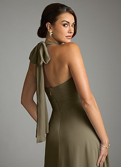 Azazie Tamira Suknie dla druhen Linia A Pofałdowany Szyfon Do ziemi Sukienka image9