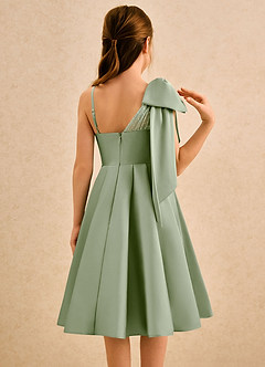 Azazie Beary Girls Formal Flower Girl Klänningar Klä A-Line i Matt satäng Ena axeln image2