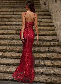 Blazing Rød Glitter gallakjole image2
