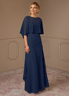 Azazie Bowie Mother of the Bride Dresses Dark Navy A-Line Chiffon Dress image2