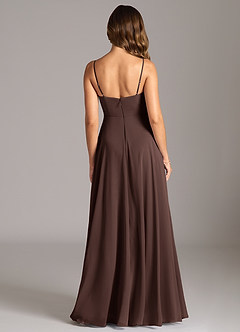 Azazie Amani Brautjungfernkleider A-Linie Plissee Chiffon Kleid Ganache image2