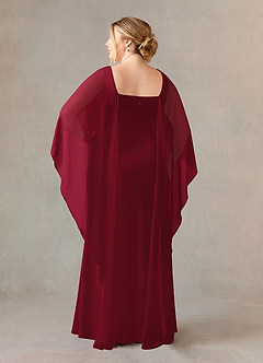 Azazie Dion Mother of the Bride Dresses Burgundy Sheath Scoop Stretch Crepe Dress image9
