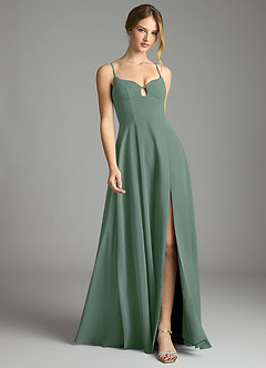 Azazie Audreana Final Sale Eucalyptus A-Line Sweetheart Neckline Chiffon Dress image3