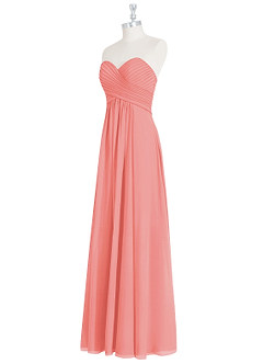 Azazie Yazmin Bridesmaid Dresses Coral A-Line Sweetheart Neckline Chiffon Convertible Dress image10