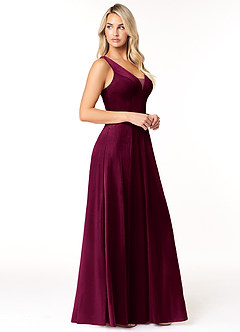 Azazie Sommer Vente Finale Robe Trapèze en velours Cabernet image4