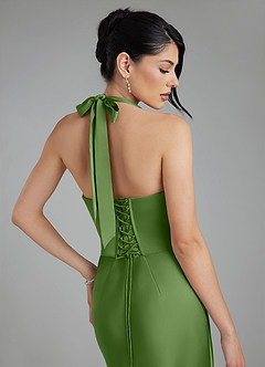 Azazie Torrance Robes de demoiselle d'honneur Robe Sirène en Satin extensible Corset Basilic image2